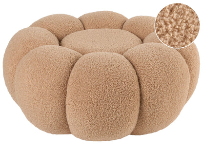 Pouffe BEAUFORT Boucle Light Brown 60 cm 60 cm 27 cm