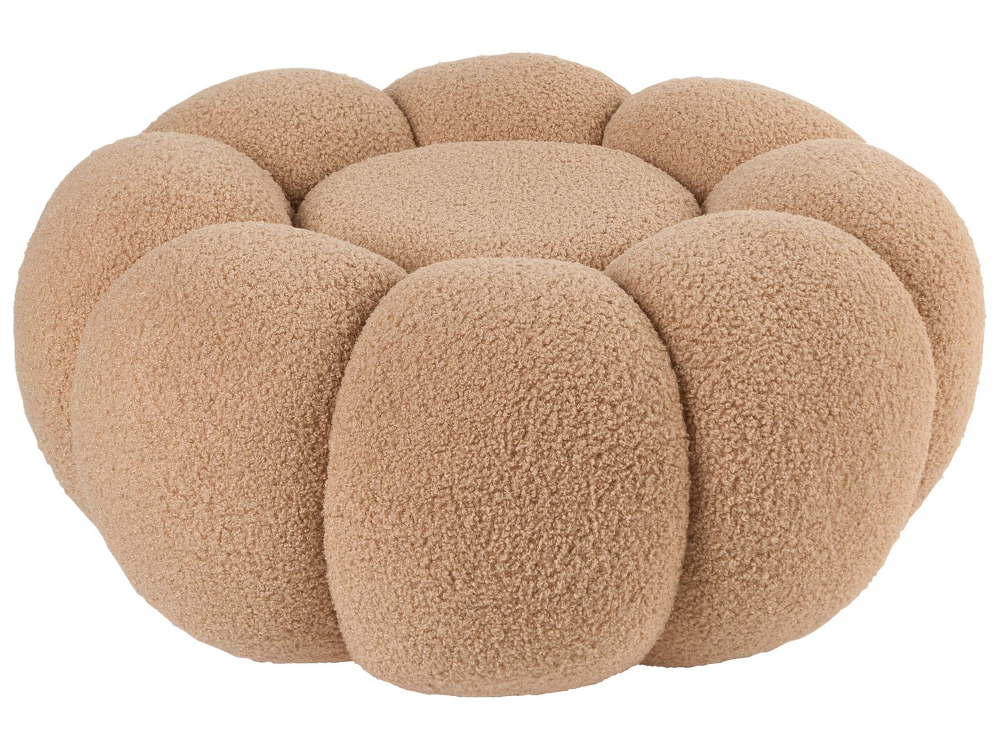 Pouffe BEAUFORT Boucle Light Brown 60 cm 60 cm 27 cm