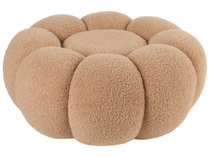 Pouffe BEAUFORT Boucle Light Brown 60 cm 60 cm 27 cm